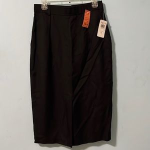 Vintage Evan Picone Pencil Side Pockets Black MIdi Length Skirt Size 12 New
